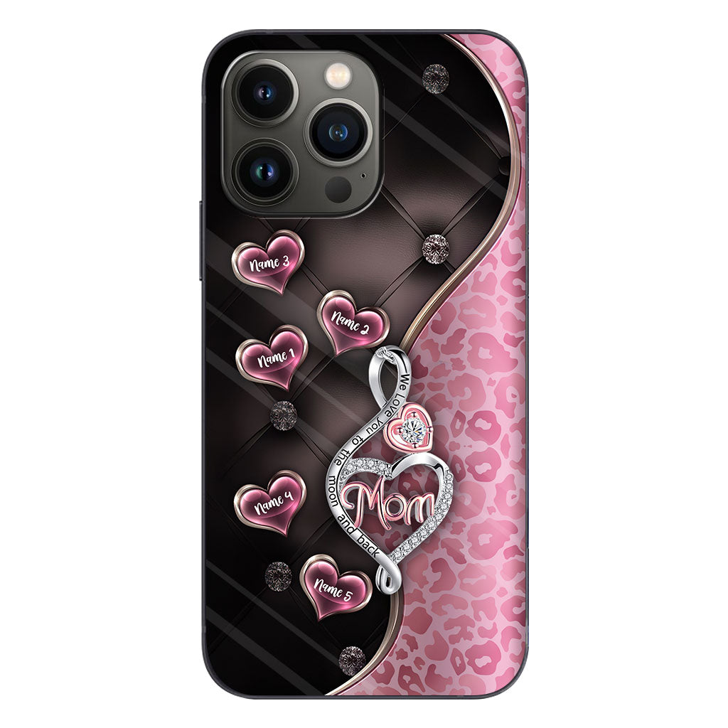 Coque de téléphone personnalisée « To the Moon And Back » en or rose pour la fête des mères