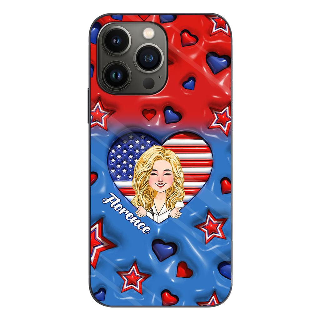 Cadeaux personnalisés pour infirmières - Coque de téléphone personnalisée « Infirmière américaine fière »