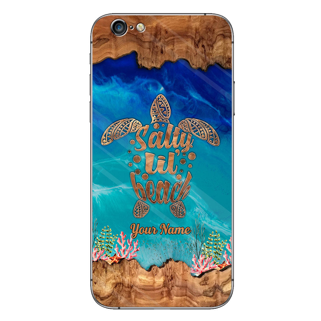 Salty Lil' Beach - Coque de téléphone personnalisée en forme de tortue