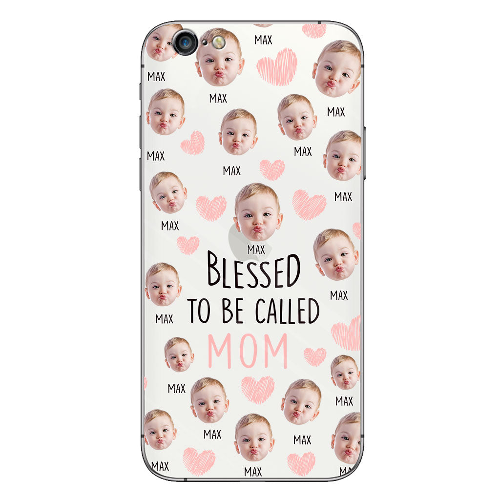 Heureuse d'être maman - Coque de téléphone transparente personnalisée pour maman