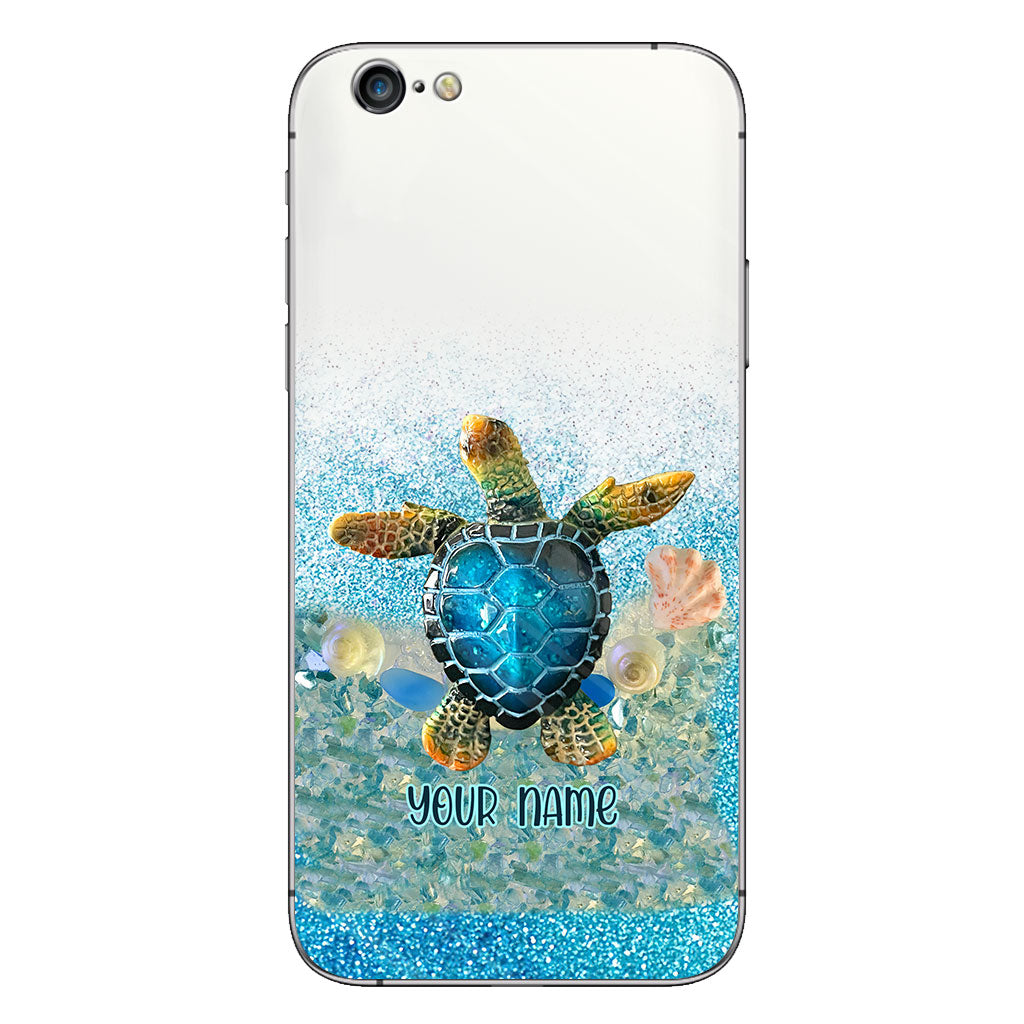 Under The Sea - Personalized Turtle Clear Phone Case