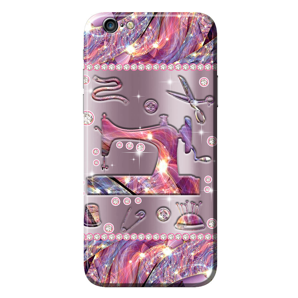 Coque de téléphone imprimée à motif métallique cousu 062021