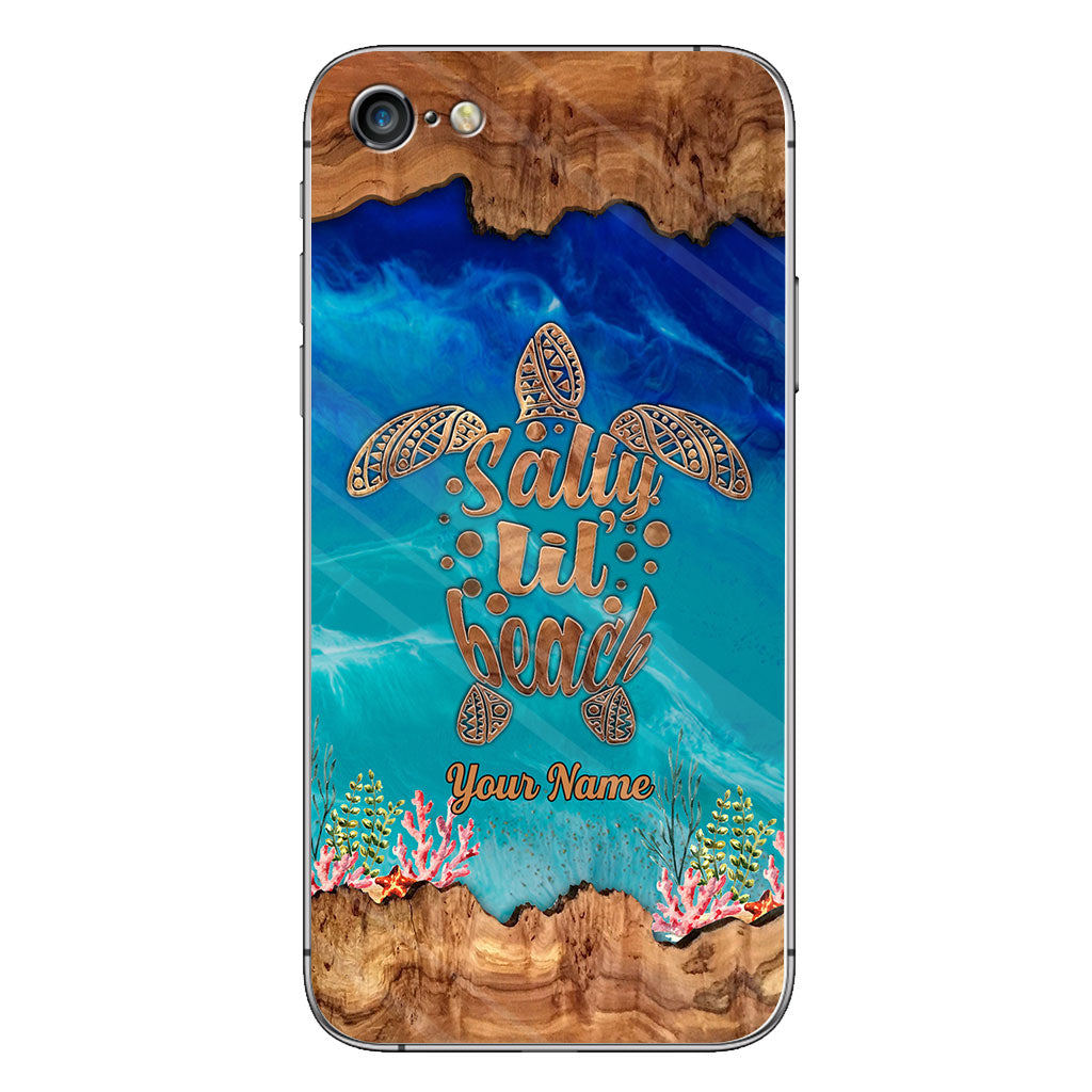 Salty Lil' Beach - Coque de téléphone personnalisée en forme de tortue