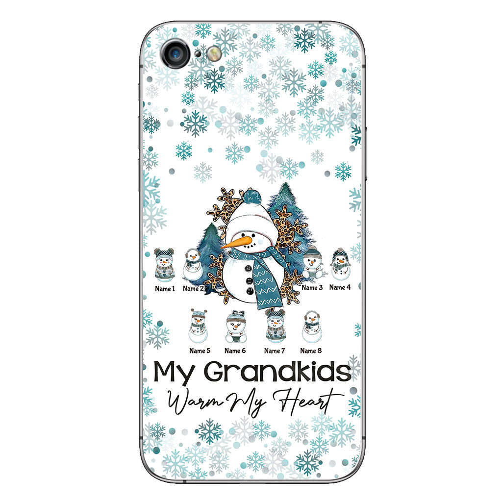 Mes petits-enfants me font chaud au cœur - Coque de téléphone personnalisée de Noël pour grand-mère