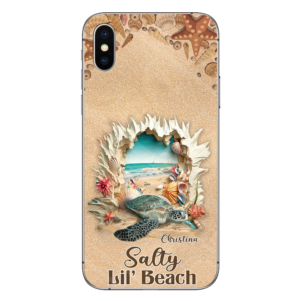 Coque de téléphone personnalisée tortue à motif 3D Salty Lil' Beach