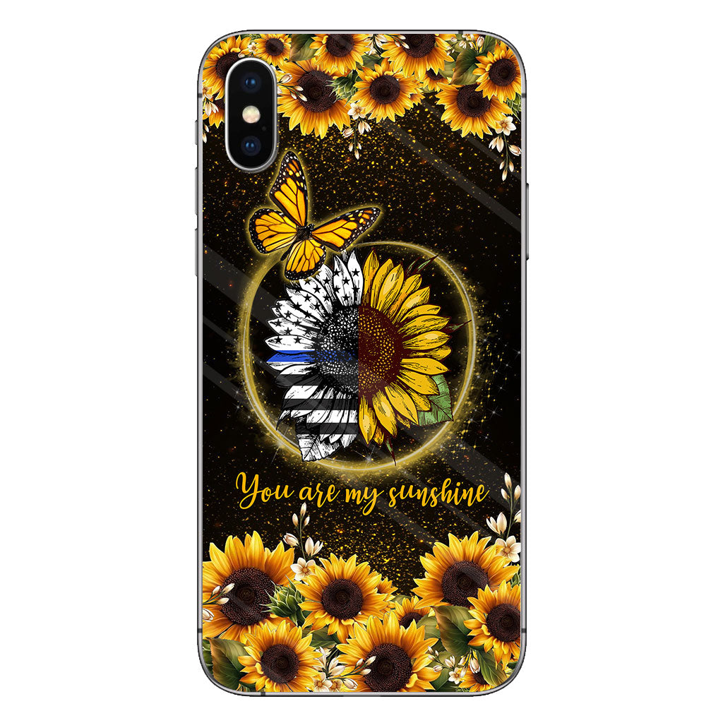 Coque de téléphone « You Are My Sunshine Sunflower Blue Line » – Policier 112021