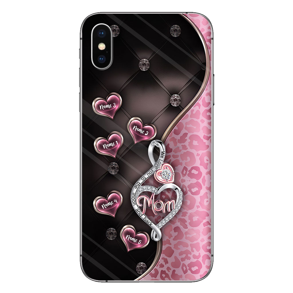 Coque de téléphone personnalisée « To the Moon And Back » en or rose pour la fête des mères