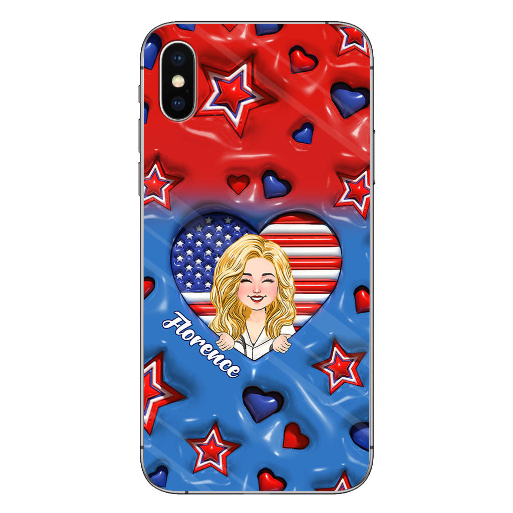 Cadeaux personnalisés pour infirmières - Coque de téléphone personnalisée « Infirmière américaine fière »