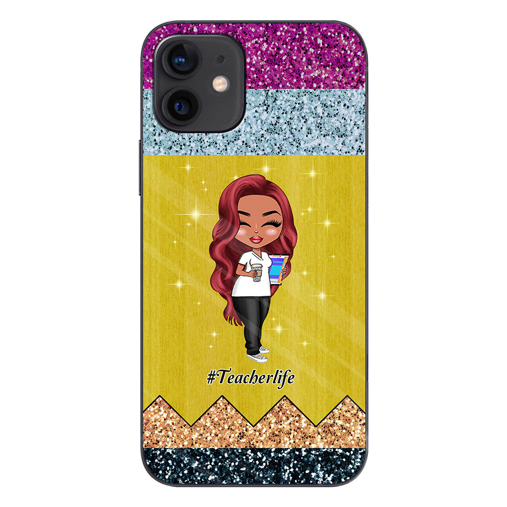 Enseigner, c'est un métier de cœur - Coque de téléphone personnalisée pour enseignants avec motif 3D