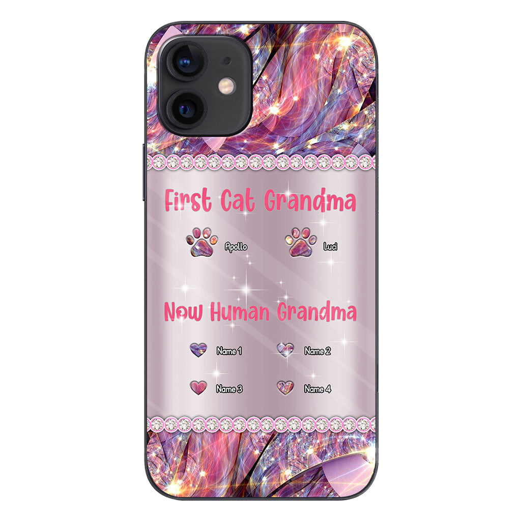 Coque de téléphone personnalisée « Mamie Chat Humaine » pour la fête des mères