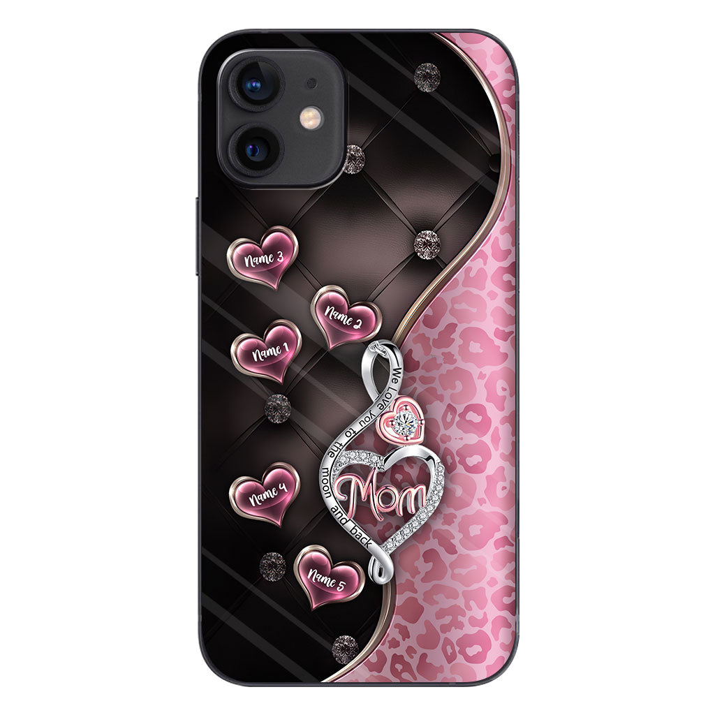 Coque de téléphone personnalisée « To the Moon And Back » en or rose pour la fête des mères