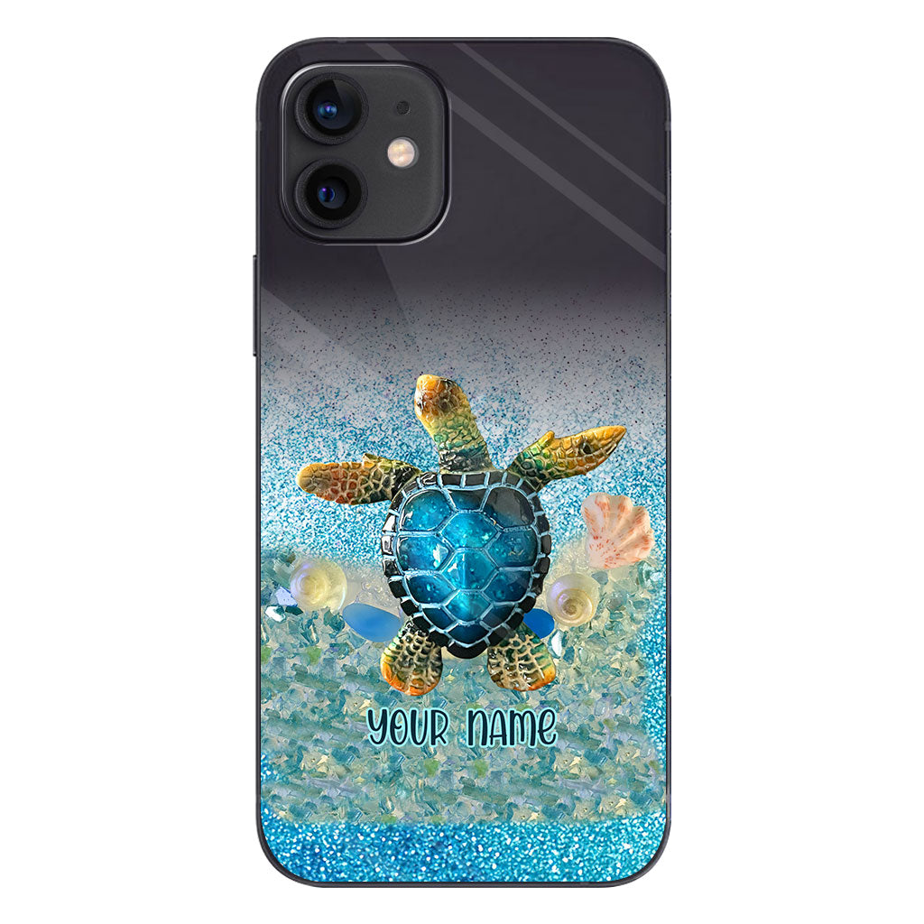 Under The Sea - Personalized Turtle Clear Phone Case
