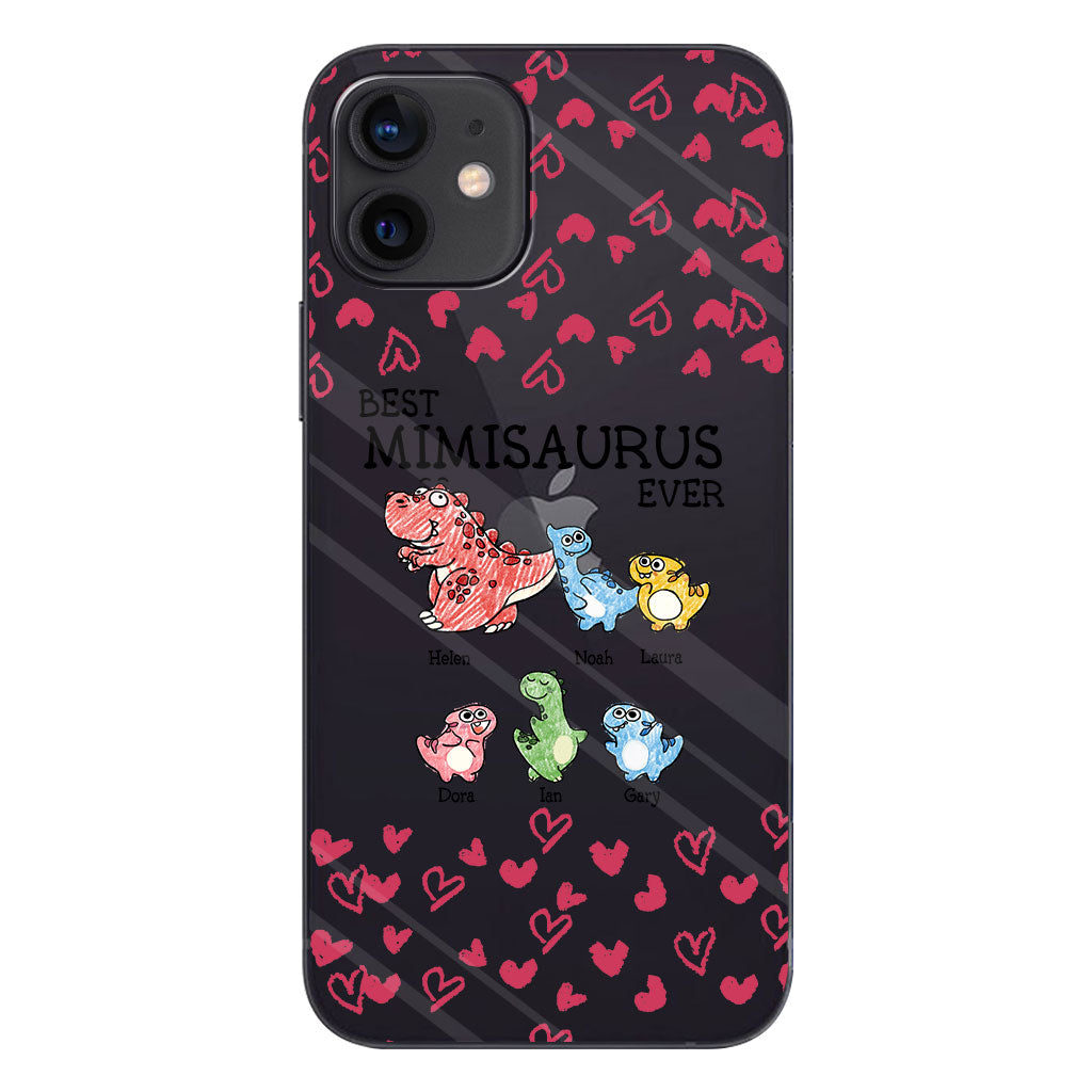 Best Mimisaurus Ever - Gift for grandma, grandpa, dad, mom, aunt, uncle - Personalized Clear Phone Case