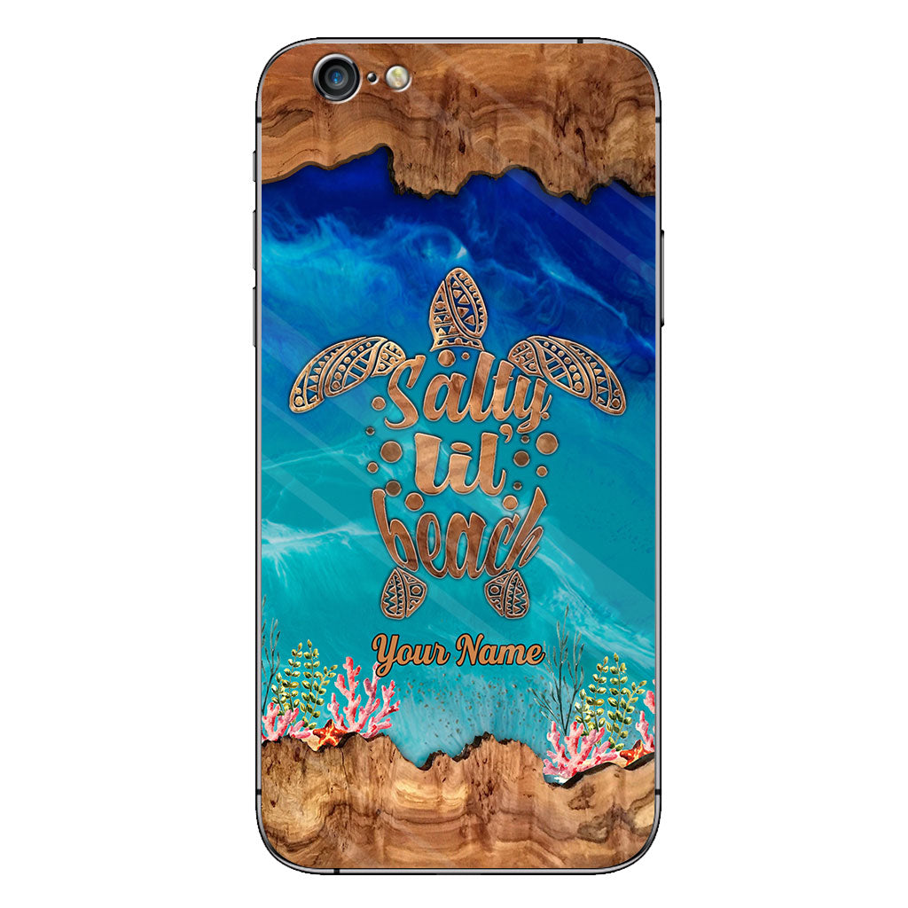 Salty Lil' Beach - Coque de téléphone personnalisée en forme de tortue