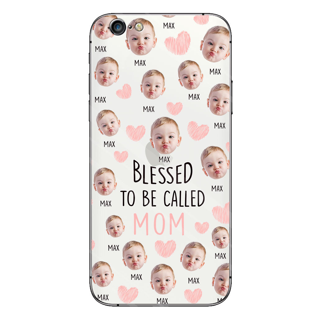 Heureuse d'être maman - Coque de téléphone transparente personnalisée pour maman