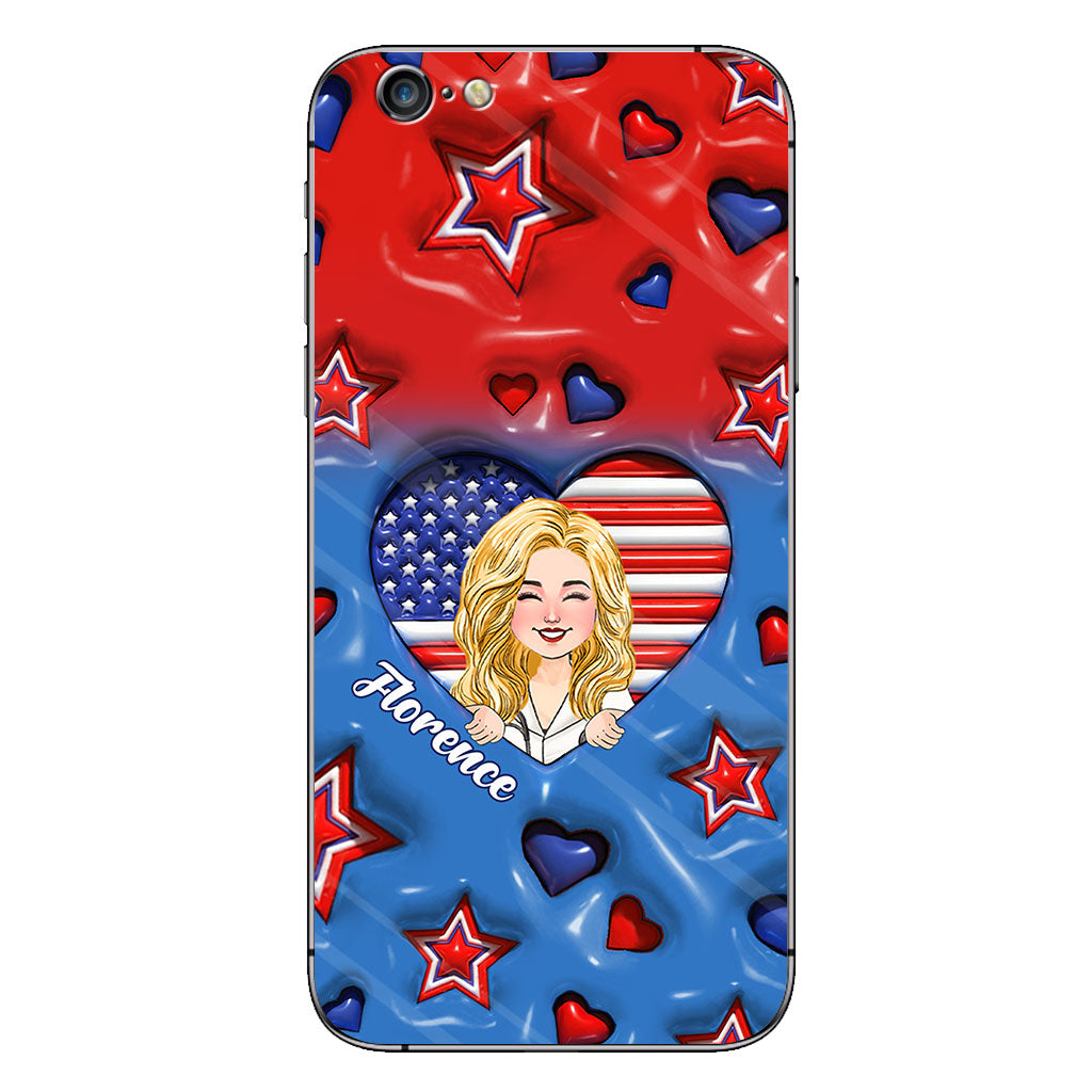 Cadeaux personnalisés pour infirmières - Coque de téléphone personnalisée « Infirmière américaine fière »