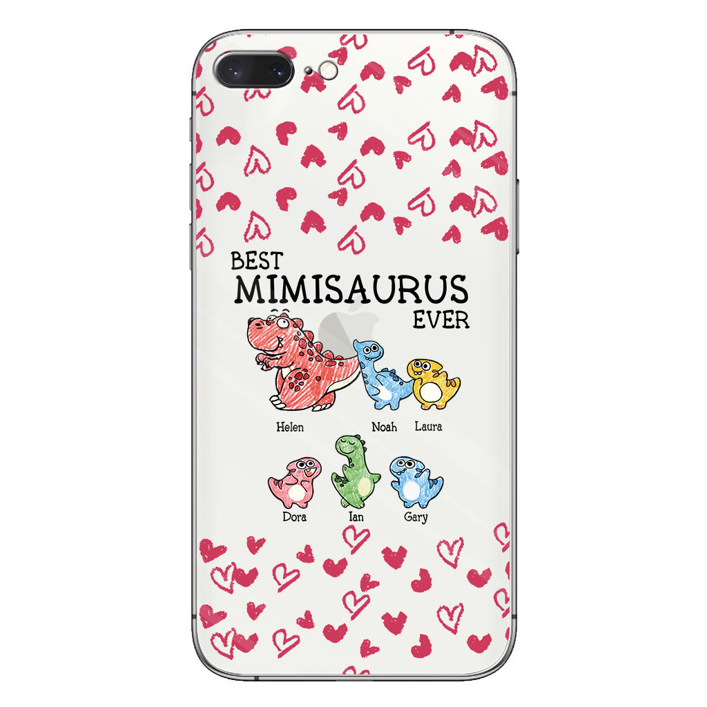 Best Mimisaurus Ever - Gift for grandma, grandpa, dad, mom, aunt, uncle - Personalized Clear Phone Case