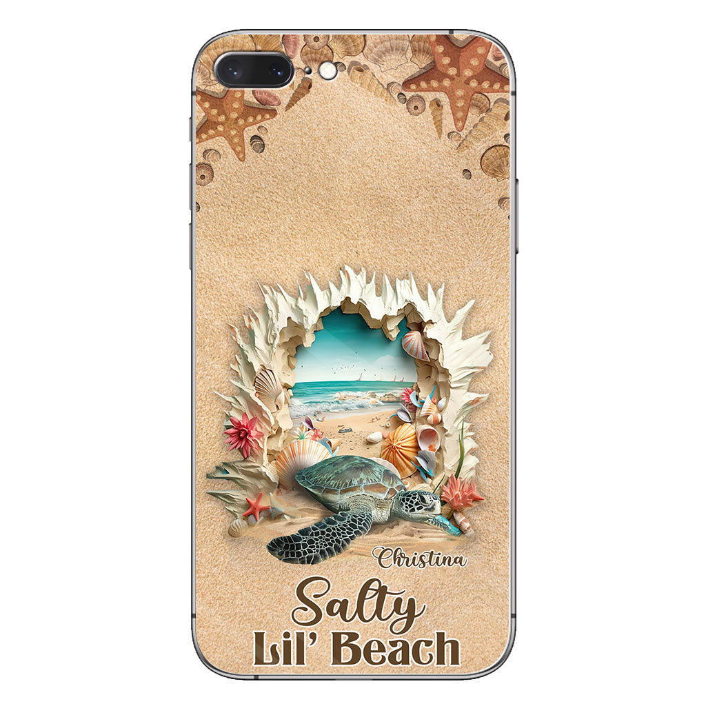 Coque de téléphone personnalisée tortue à motif 3D Salty Lil' Beach