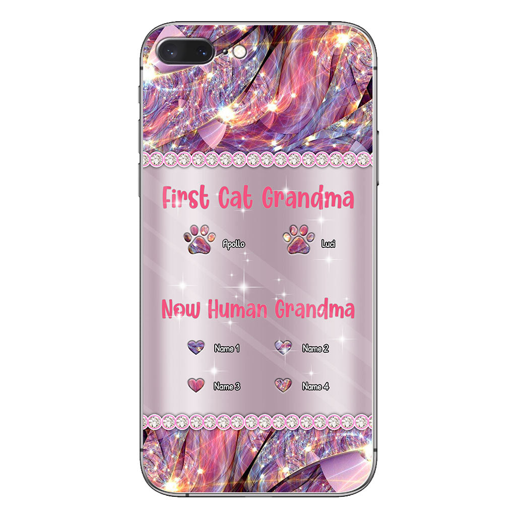 Coque de téléphone personnalisée « Mamie Chat Humaine » pour la fête des mères