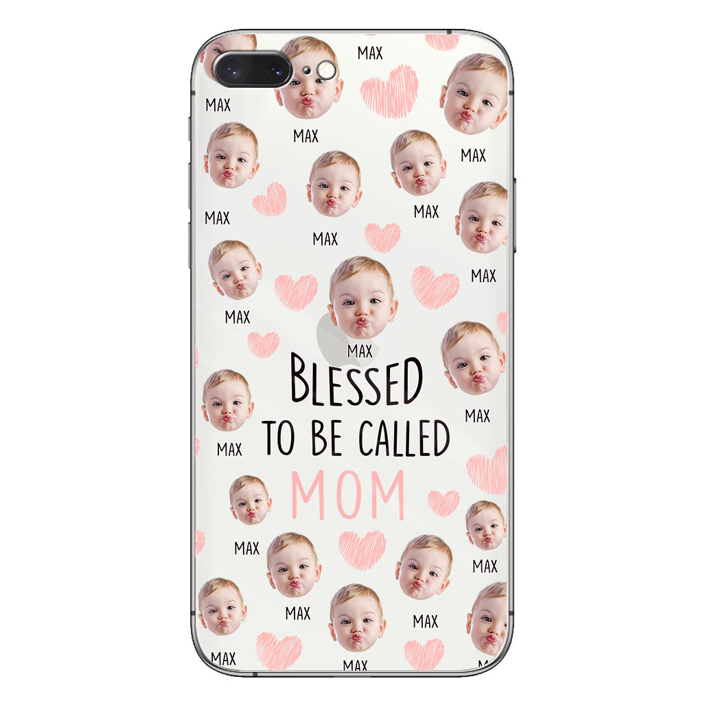 Heureuse d'être maman - Coque de téléphone transparente personnalisée pour maman