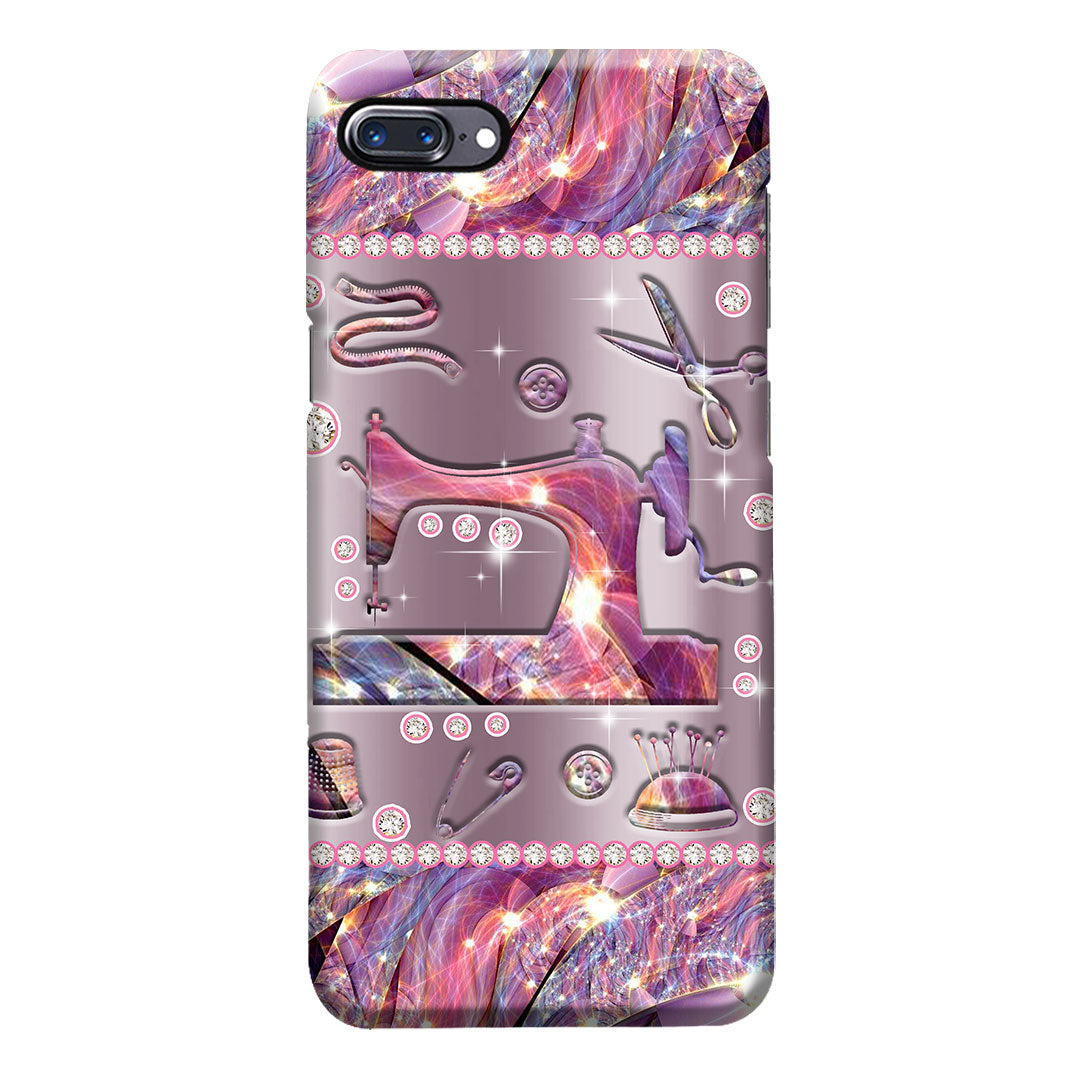 Coque de téléphone imprimée à motif métallique cousu 062021
