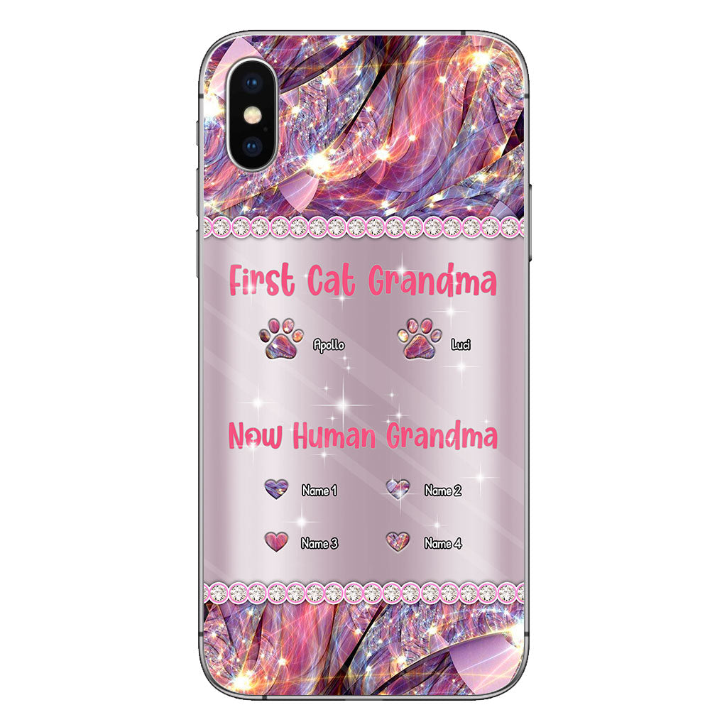 Coque de téléphone personnalisée « Mamie Chat Humaine » pour la fête des mères