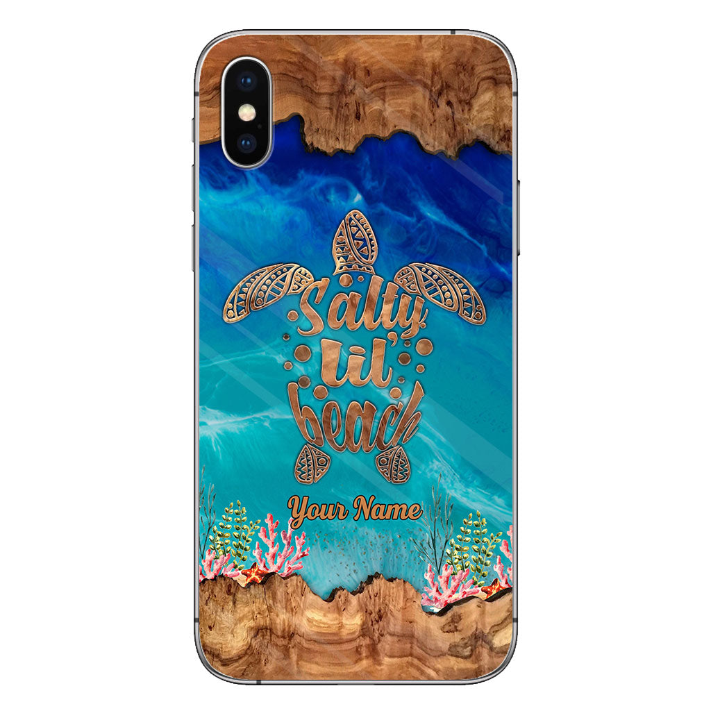 Salty Lil' Beach - Coque de téléphone personnalisée en forme de tortue