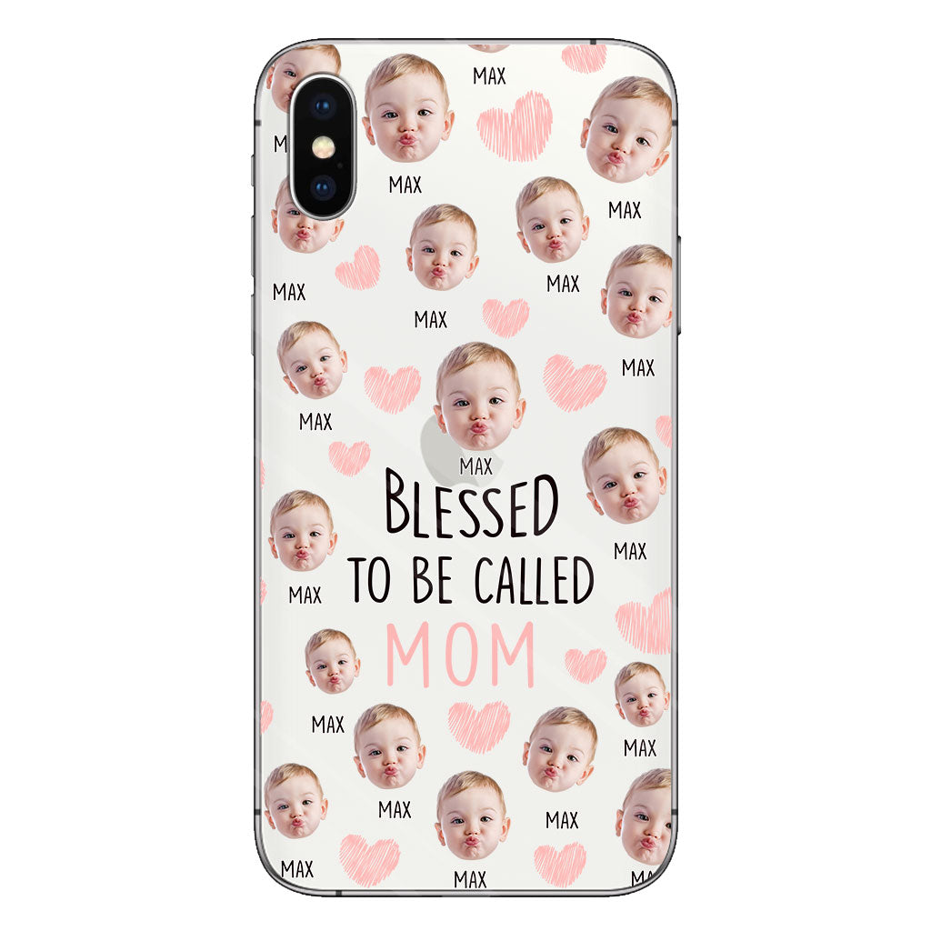 Heureuse d'être maman - Coque de téléphone transparente personnalisée pour maman
