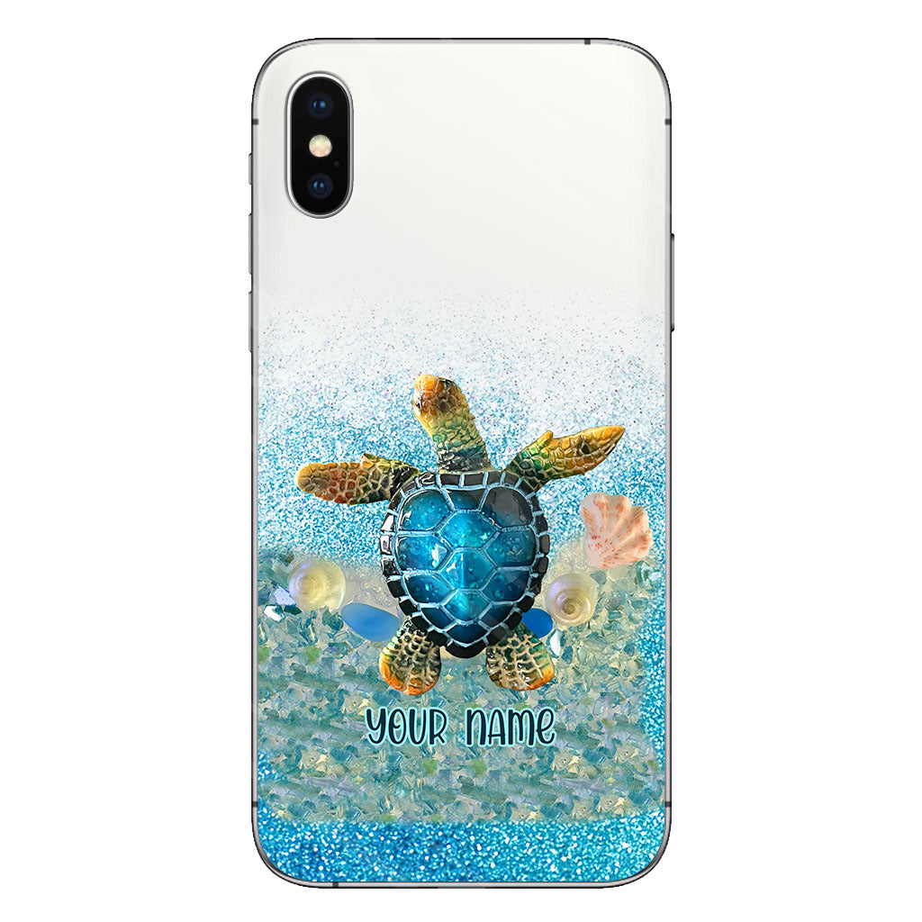 Under The Sea - Personalized Turtle Clear Phone Case