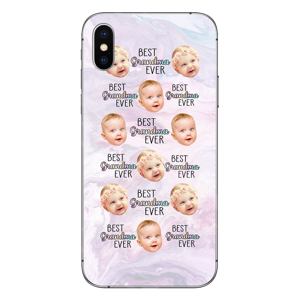 Meilleure grand-mère du monde - Cadeau pour grand-mère, maman, tante - Coque de téléphone transparente personnalisée