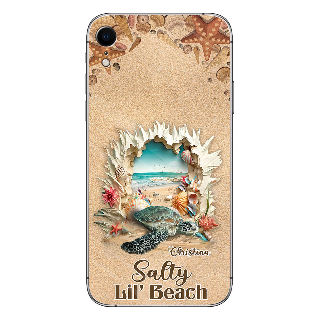 Coque de téléphone personnalisée tortue à motif 3D Salty Lil' Beach