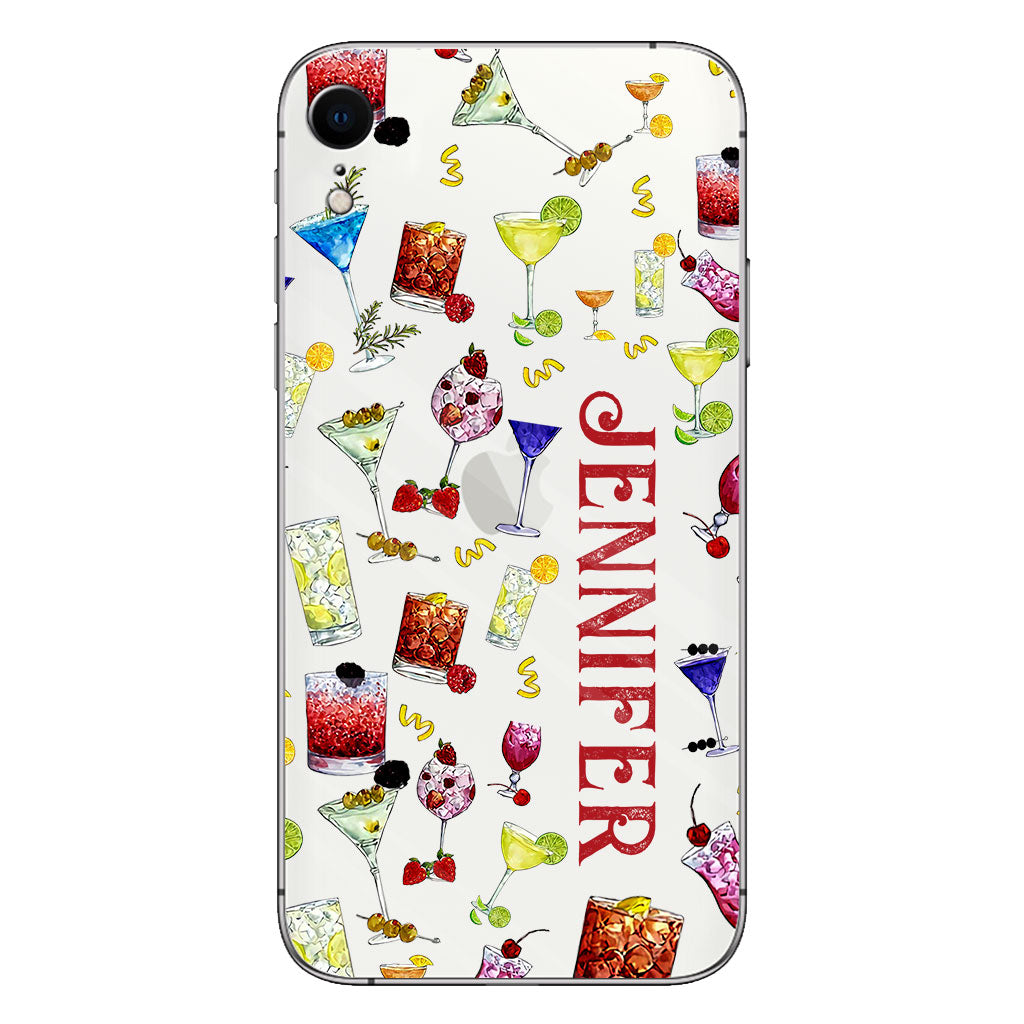 Ambiance estivale - Coque de téléphone transparente personnalisée « Cocktail »