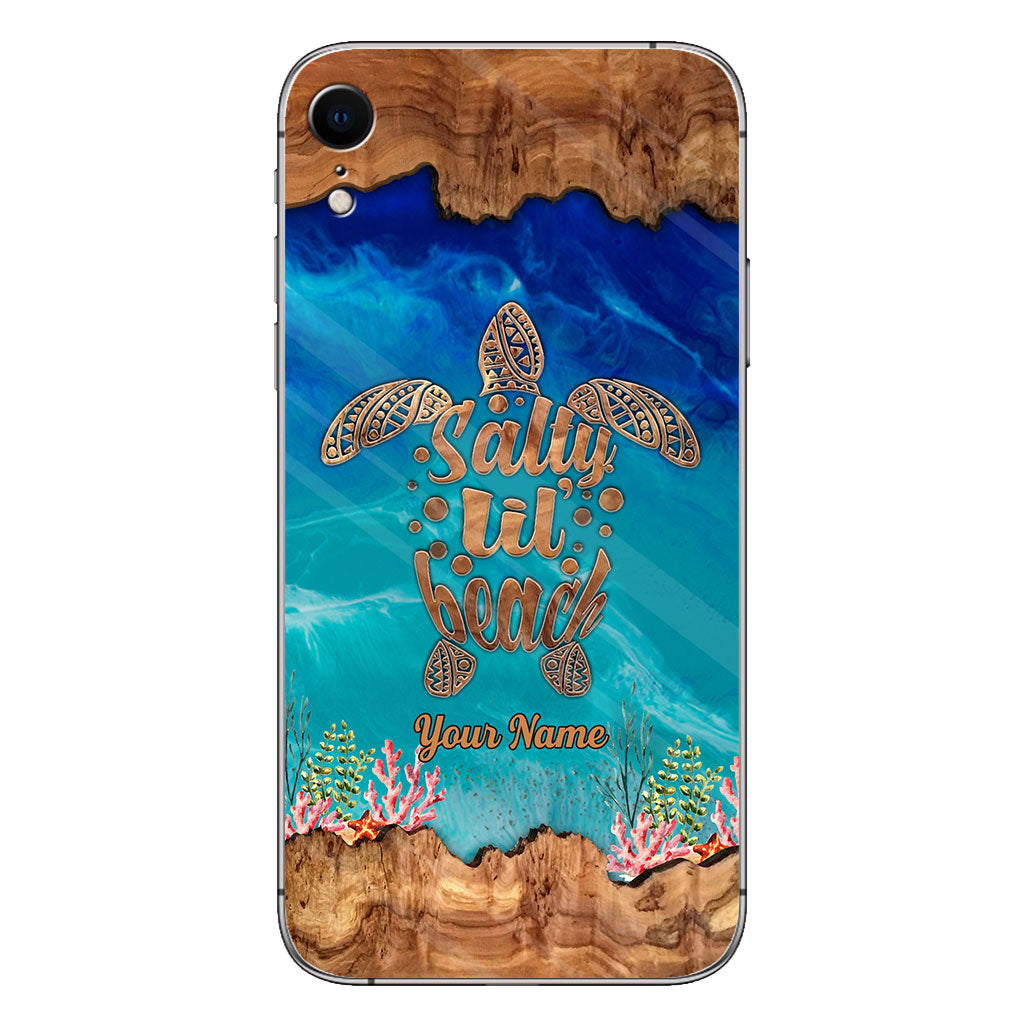 Salty Lil' Beach - Coque de téléphone personnalisée en forme de tortue