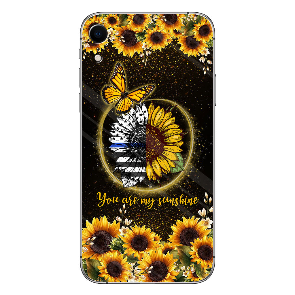 Coque de téléphone « You Are My Sunshine Sunflower Blue Line » – Policier 112021
