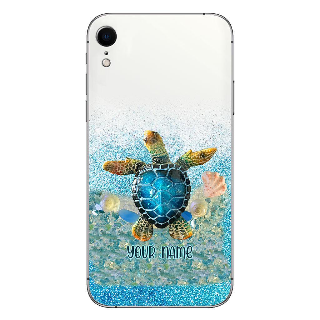 Under The Sea - Personalized Turtle Clear Phone Case