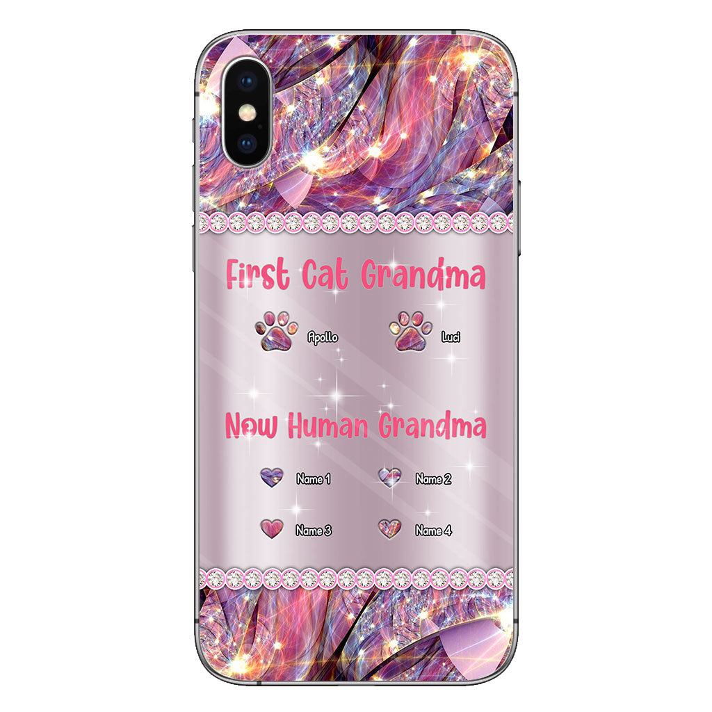 Coque de téléphone personnalisée « Mamie Chat Humaine » pour la fête des mères