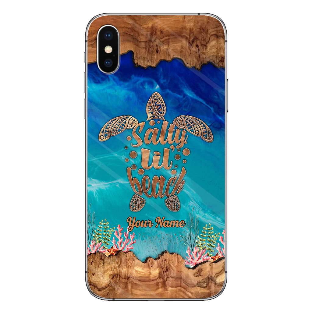 Salty Lil' Beach - Coque de téléphone personnalisée en forme de tortue