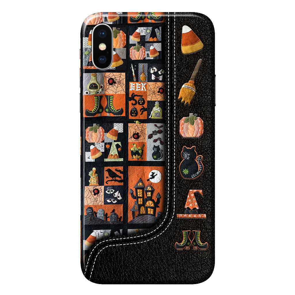 Mon balai est cassé, alors maintenant je fais du patchwork. Coque de téléphone personnalisée Halloween