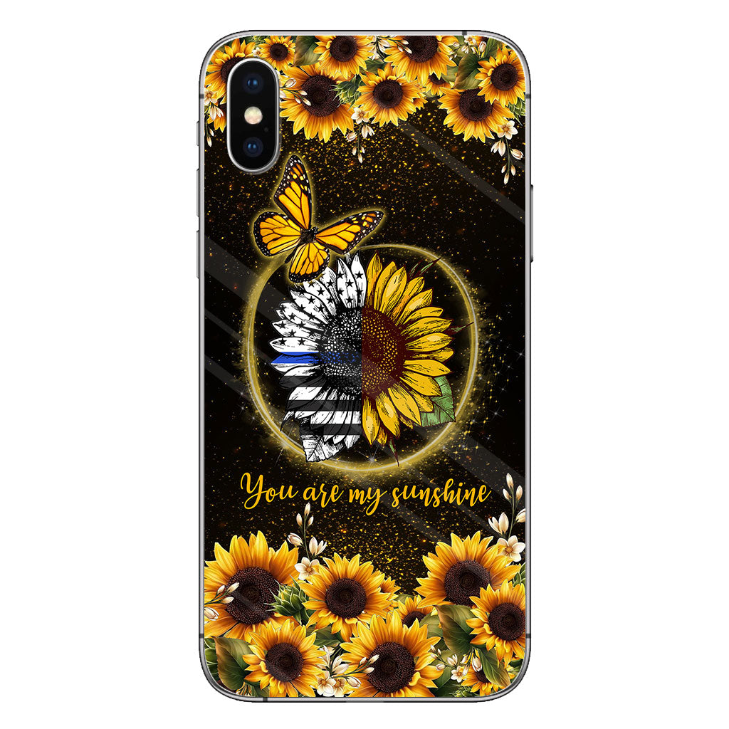 Coque de téléphone « You Are My Sunshine Sunflower Blue Line » – Policier 112021