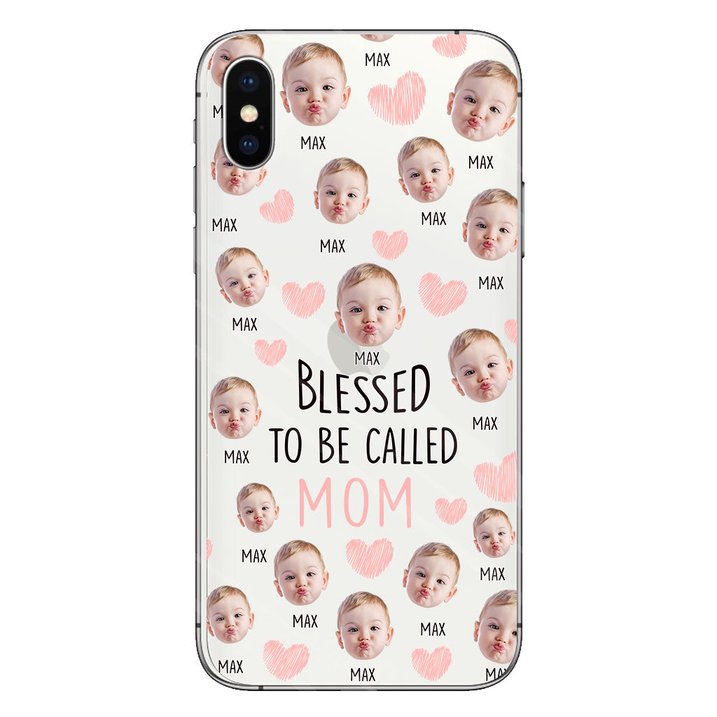 Heureuse d'être maman - Coque de téléphone transparente personnalisée pour maman