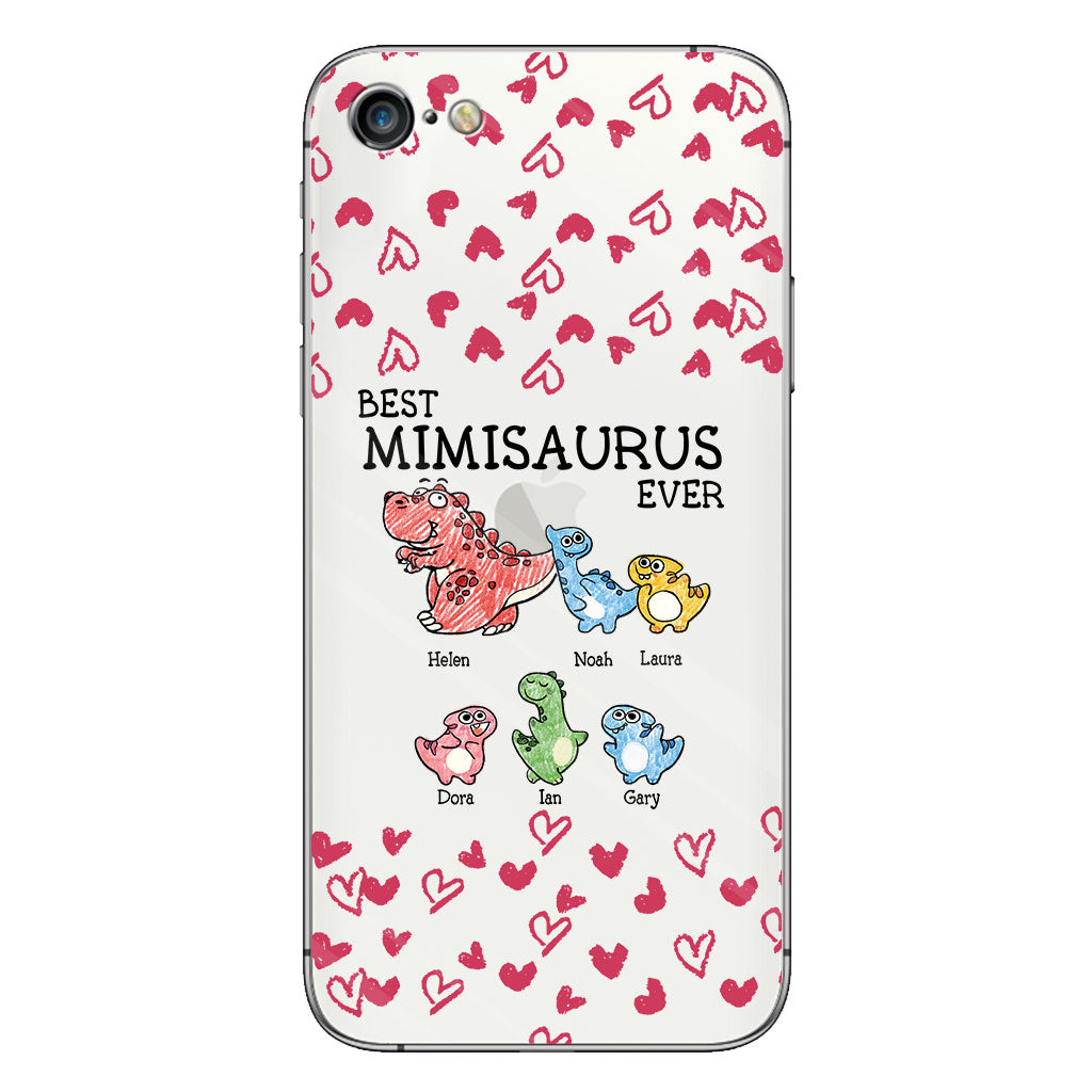 Best Mimisaurus Ever - Gift for grandma, grandpa, dad, mom, aunt, uncle - Personalized Clear Phone Case