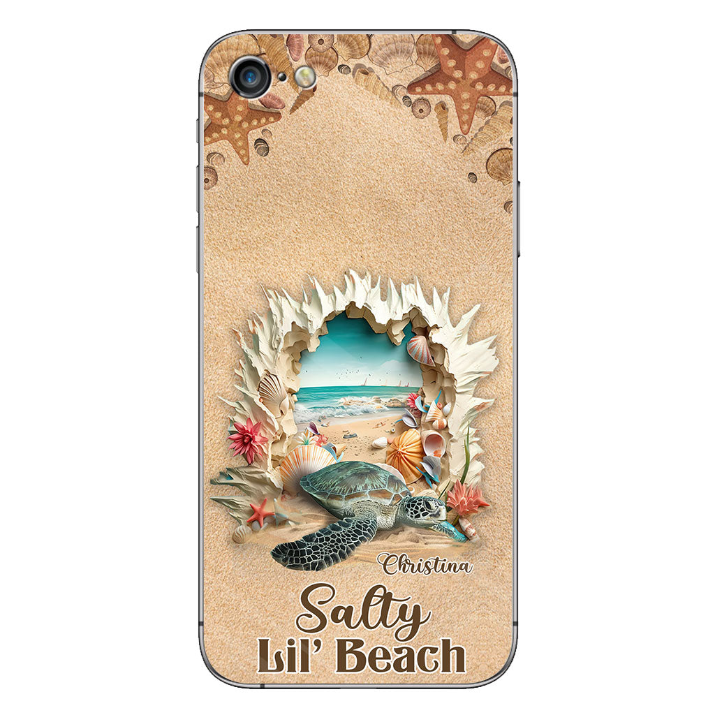 Coque de téléphone personnalisée tortue à motif 3D Salty Lil' Beach