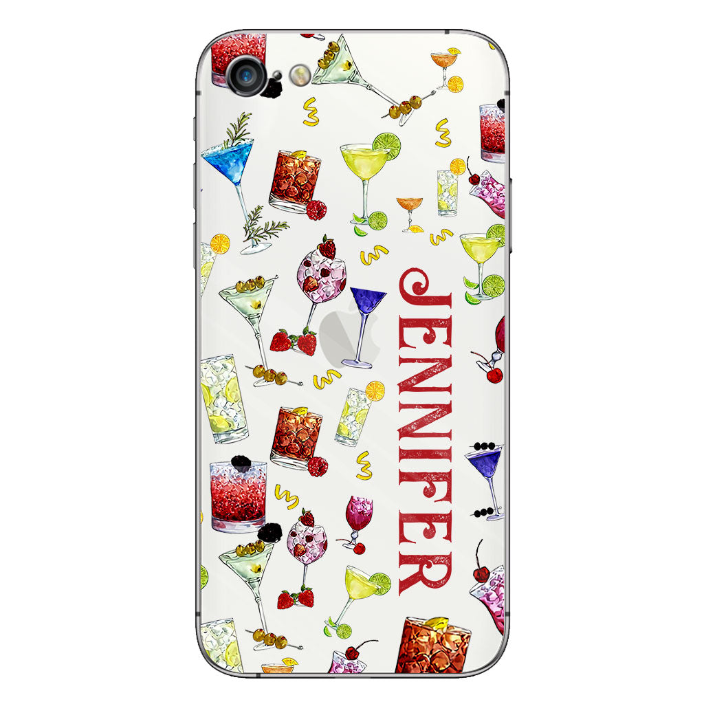 Ambiance estivale - Coque de téléphone transparente personnalisée « Cocktail »
