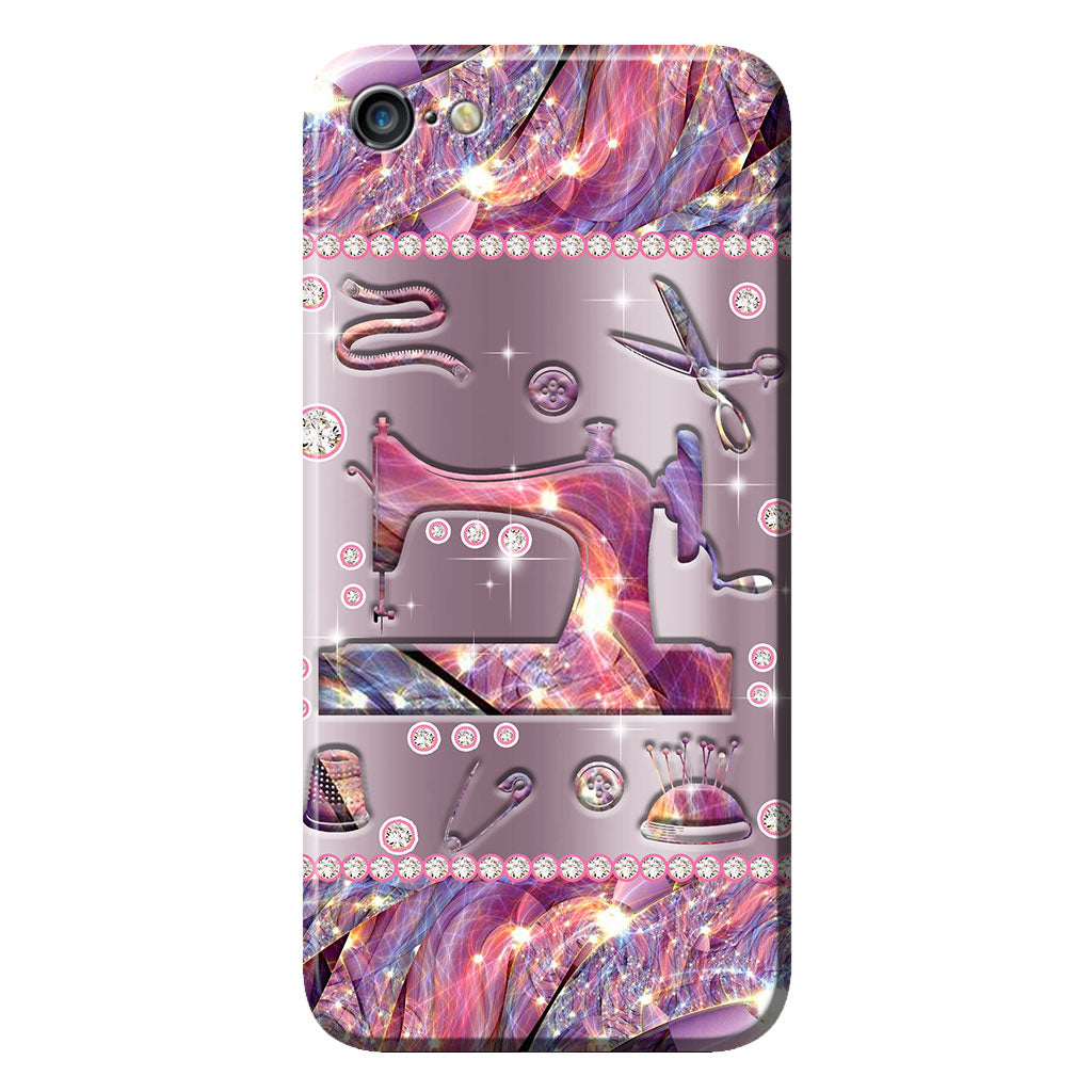 Coque de téléphone imprimée à motif métallique cousu 062021