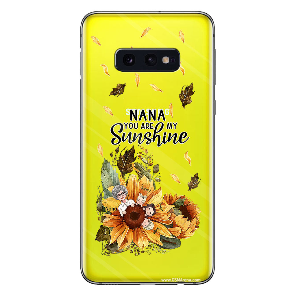Mamie, tu es mon rayon de soleil - Coque de téléphone transparente personnalisée pour grand-mère