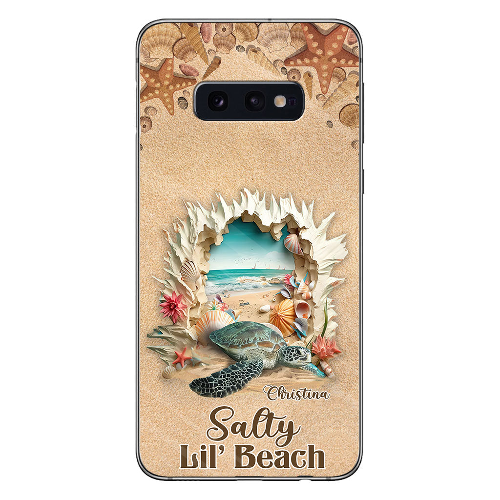 Coque de téléphone personnalisée tortue à motif 3D Salty Lil' Beach