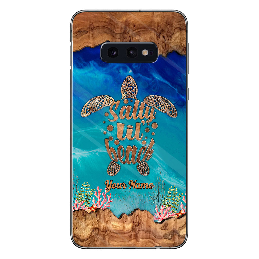 Salty Lil' Beach - Coque de téléphone personnalisée en forme de tortue
