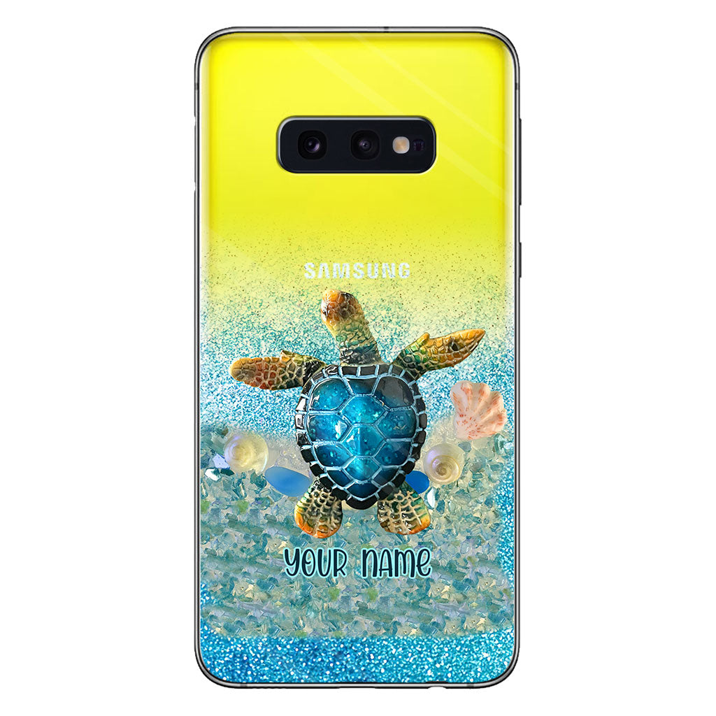 Under The Sea - Personalized Turtle Clear Phone Case