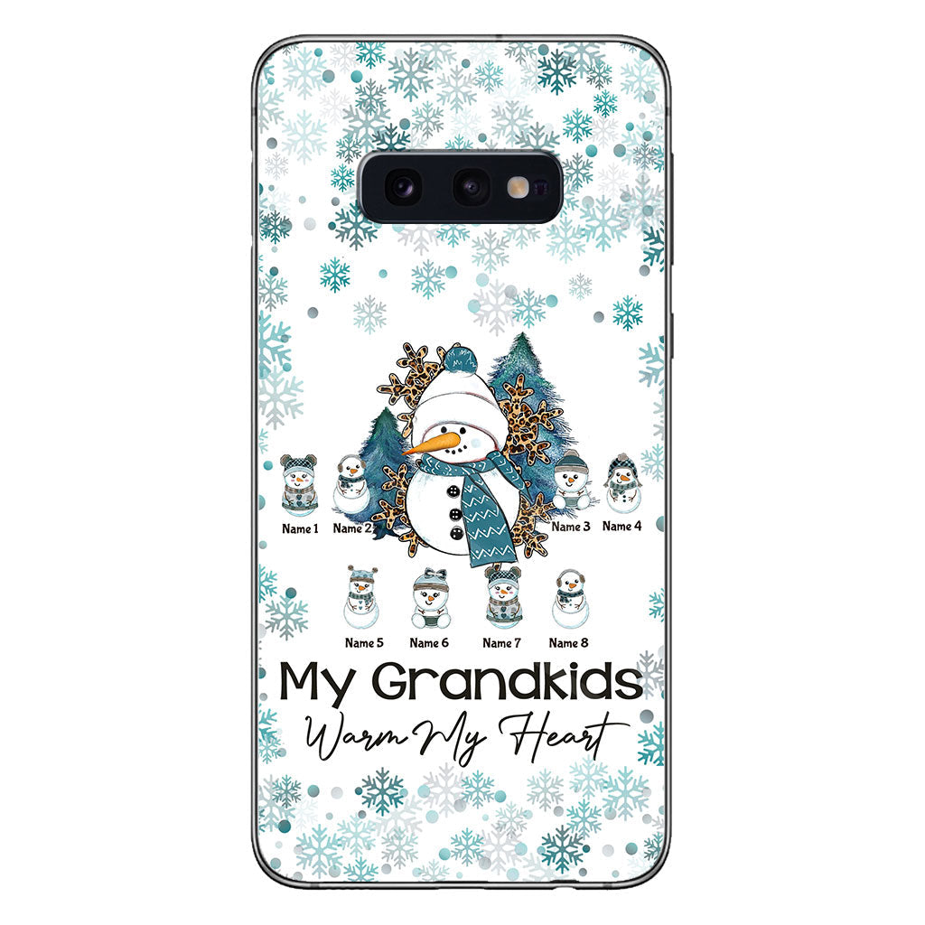 Mes petits-enfants me font chaud au cœur - Coque de téléphone personnalisée de Noël pour grand-mère