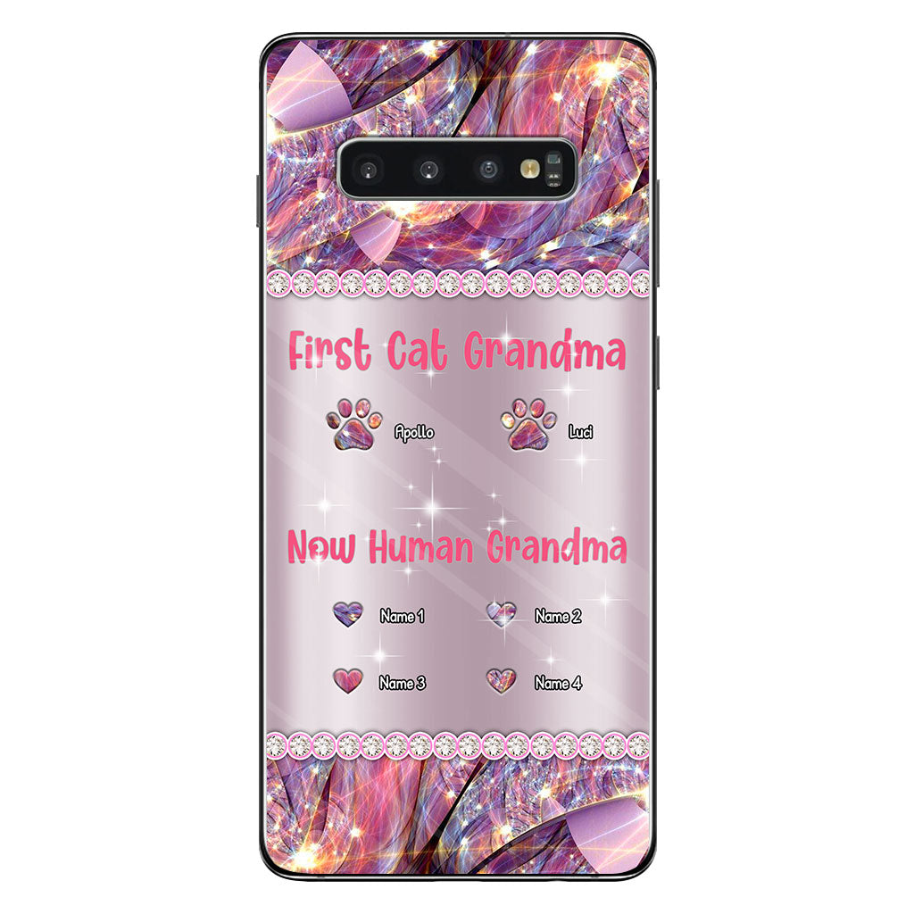 Coque de téléphone personnalisée « Mamie Chat Humaine » pour la fête des mères